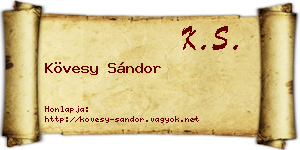 Kövesy Sándor névjegykártya